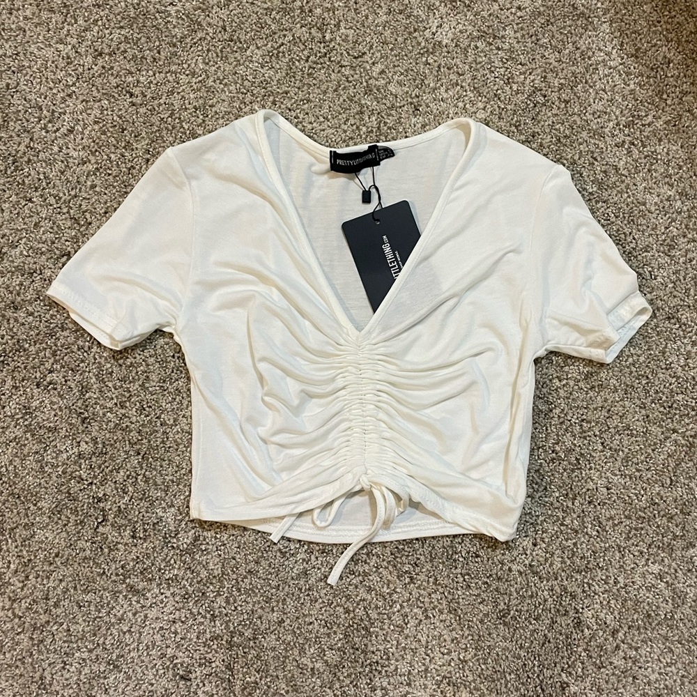 White Scrunched T-Shirt